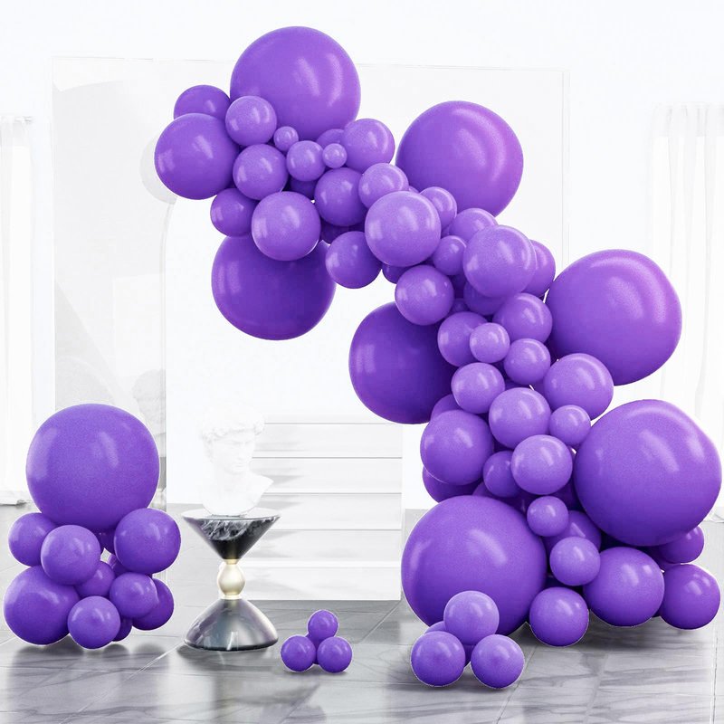 PartyWoo Purple Balloons 100pcs Different Sizes of 18 12 10 5 Inch Purple Balloon Arch Kit Garland for Birthday Engagement Wedding Bachelorette Bridal Shower Butterfly Party Decorations Purple-Y15
