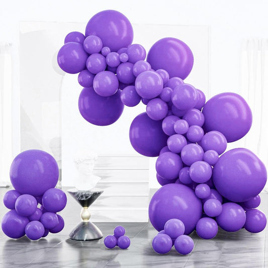 PartyWoo Purple Balloons 100pcs Different Sizes of 18 12 10 5 Inch Purple Balloon Arch Kit Garland for Birthday Engagement Wedding Bachelorette Bridal Shower Butterfly Party Decorations Purple-Y15