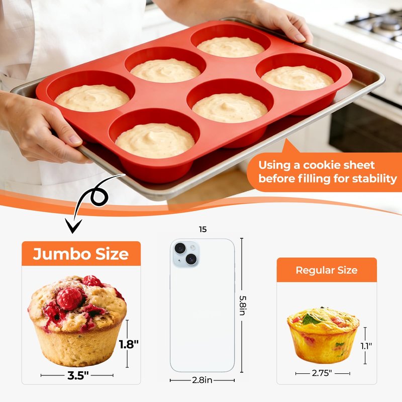 CAKETIME Silicone Mini Muffin Pan 3 Pack 24 Cups Nonstick Mini Cupcake Pan for Baking Muffins Cupcakes Egg Bites Fat Bombs