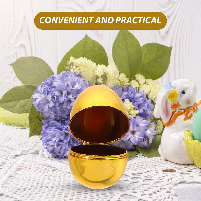 MAGICLULU 12pcs Bright Gold Easter Eggs, Fillable Plastic Empty Gold Egg for Hunt Basket Stuffers, Classroom Prizes Easter Party Decor, Easter Eggs Hunt Basket Stuffers Fillers