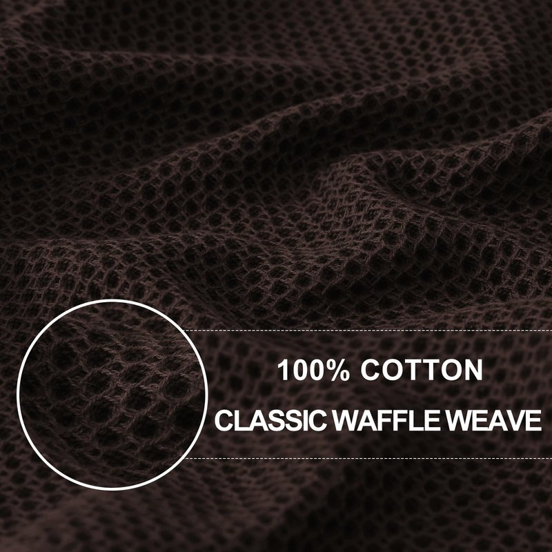 Homaxy 100% Cotton Waffle Weave Kitchen Dish Cloths, Ultra Soft Absorbent Quick Drying Dish Towels, 12 x 12 Inches, 12-Pack, Dark Brown