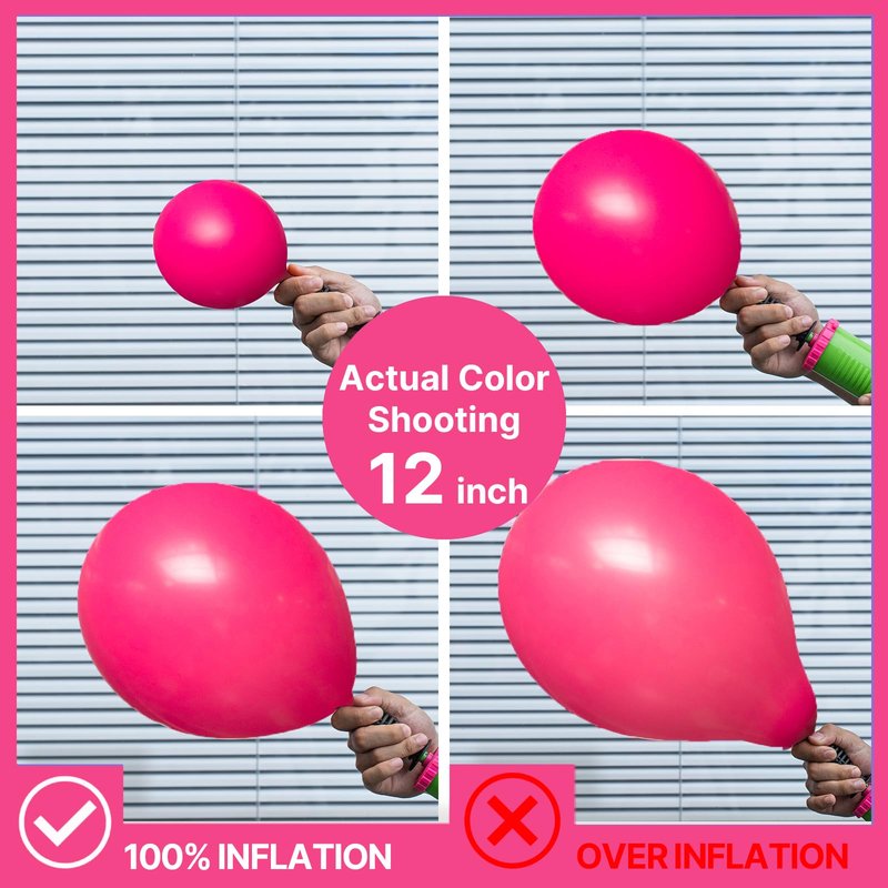 PartyWoo Hot Pink Balloons 100pcs 12 Inch Magenta Fuchsia Balloons for Baby Shower Gender Reveal Engagement Bachelorette Wedding Bridal Shower Anniversary Birthday Party Decorations Pink-Y12
