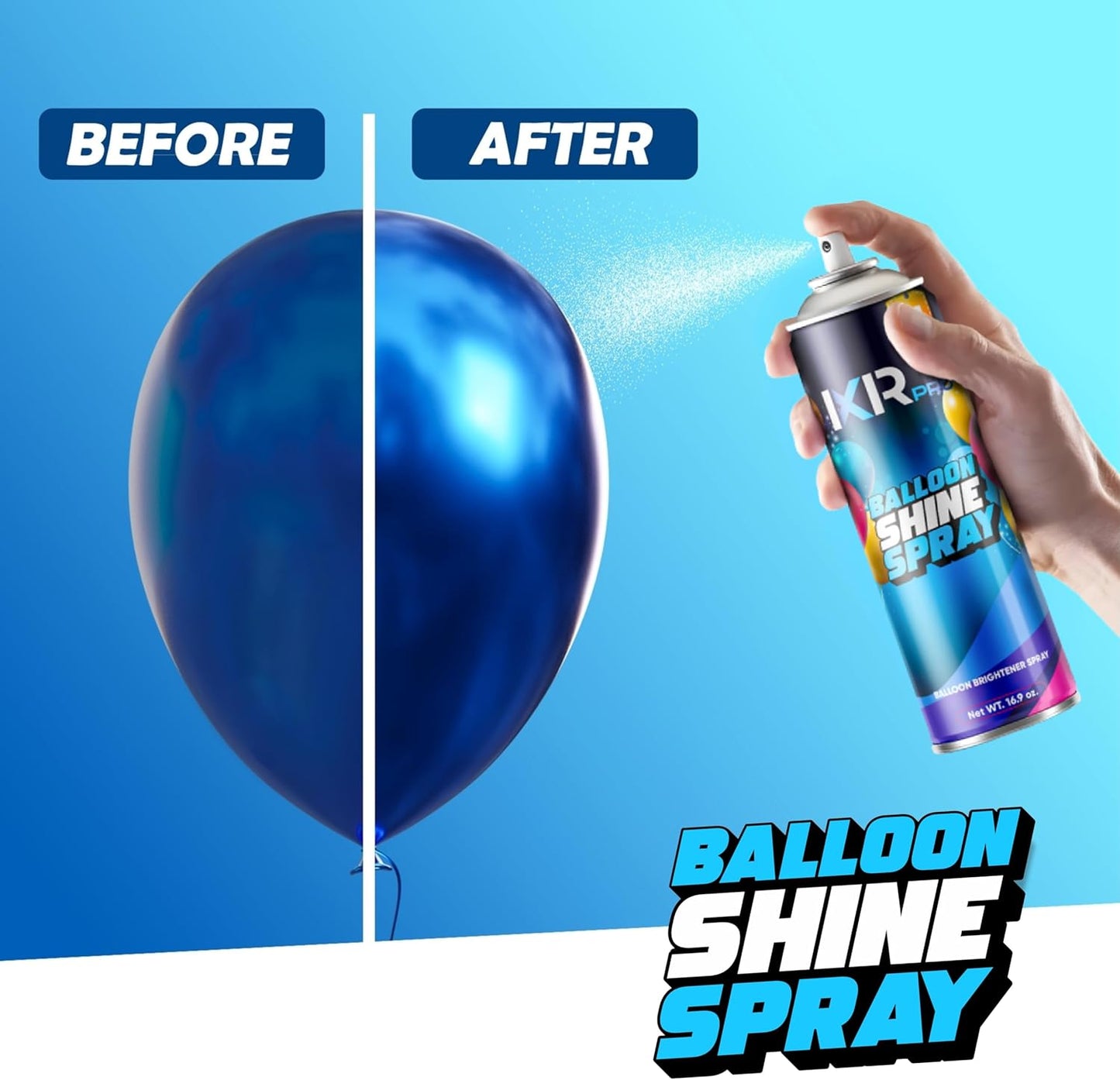 **ixirpro Balloon Shine Spray - Instant High Gloss Finish for Party Decorations | 2 x 16.9 oz**