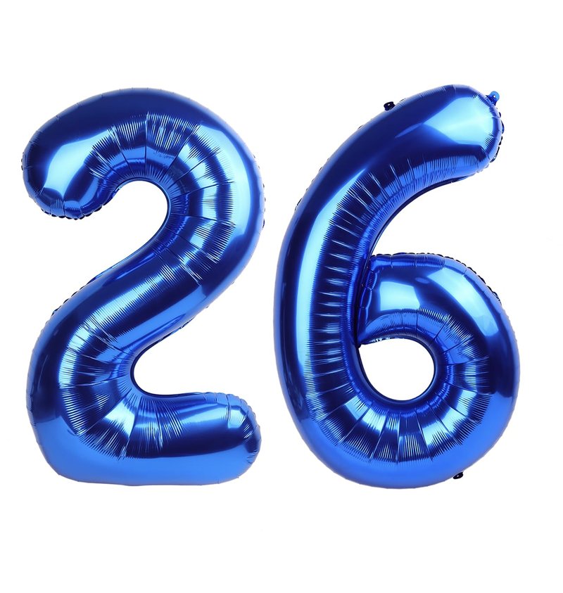 Navy Blue Number 26 Balloon 40 inch, 26 Number Balloons, 26th Navy Blue Birthday Decorations, 26 Year Old Women Men Blue Party Supplies
