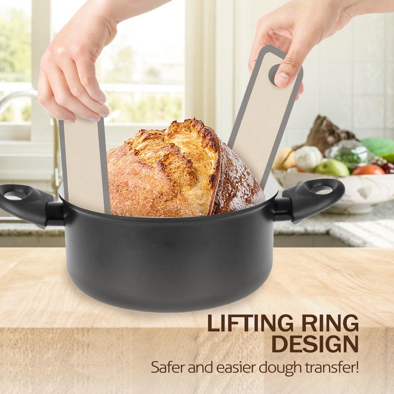 Koolstuffs Silicone Bread Sling for Dutch Oven, 2 PCS Non-Stick & Easy Clean Reusable Sourdough Mat, Sourdough Bread Baking Supplies, Tools ＆ Accessories