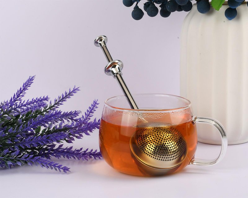 Victhur Flour Sifter 304 Stainless Steel Flour Duster Tea Strainer set of 2 Spring-operated Handle Strainer for Baking, Sifting Sugar, Flour, Spices, and Herbs