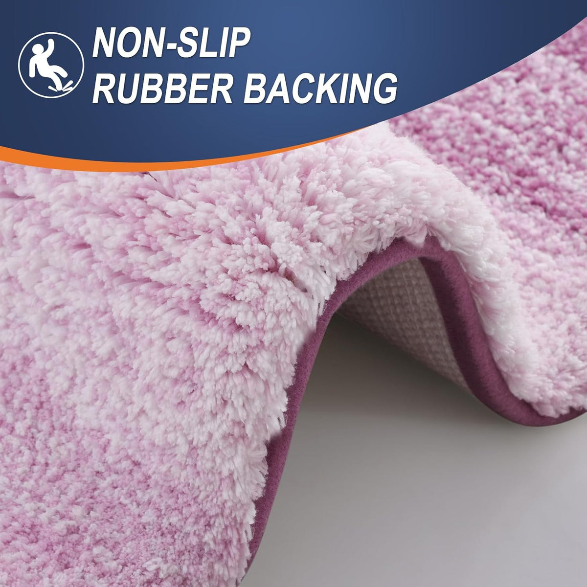 OLANLY Bathroom Runner Rug - Extra Soft Microfiber Mat with Rubber Backing | Quick Dry, 59x20 Inches, Pinkish-Purple