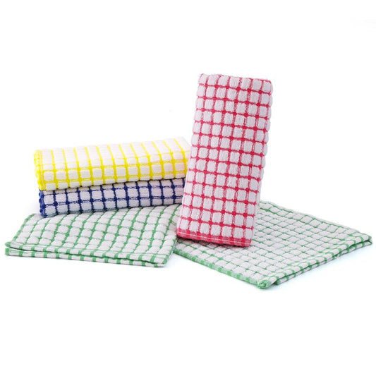 Kitinjoy Cotton 8 Pack Terry Kitchen Dish Cloths, 12 x 12 Inches Super Soft and Absorbent Dish Rags, Quick Drying Dish Towels for Washing Dishes, Mixed Color