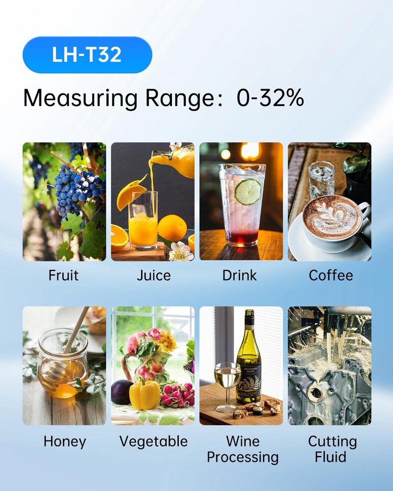 LOHAND Brix Refractometer with Automatic Temperature Compensation(ATC), Precision Measuring Sugar Content for Wine/Fruit/Drink, Sugar Refractometer, Range:0-32%