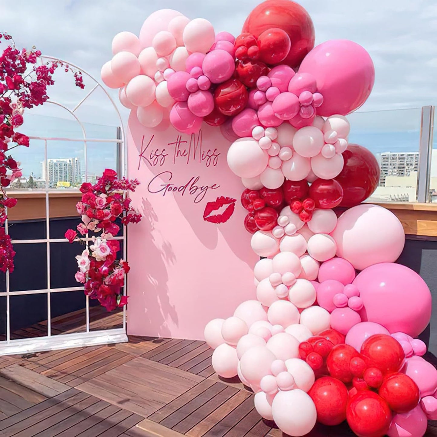 PartyWoo Balloon Arch Kit - Dusty Pink Garland with 100 Balloons in Various Sizes for Weddings & Events
