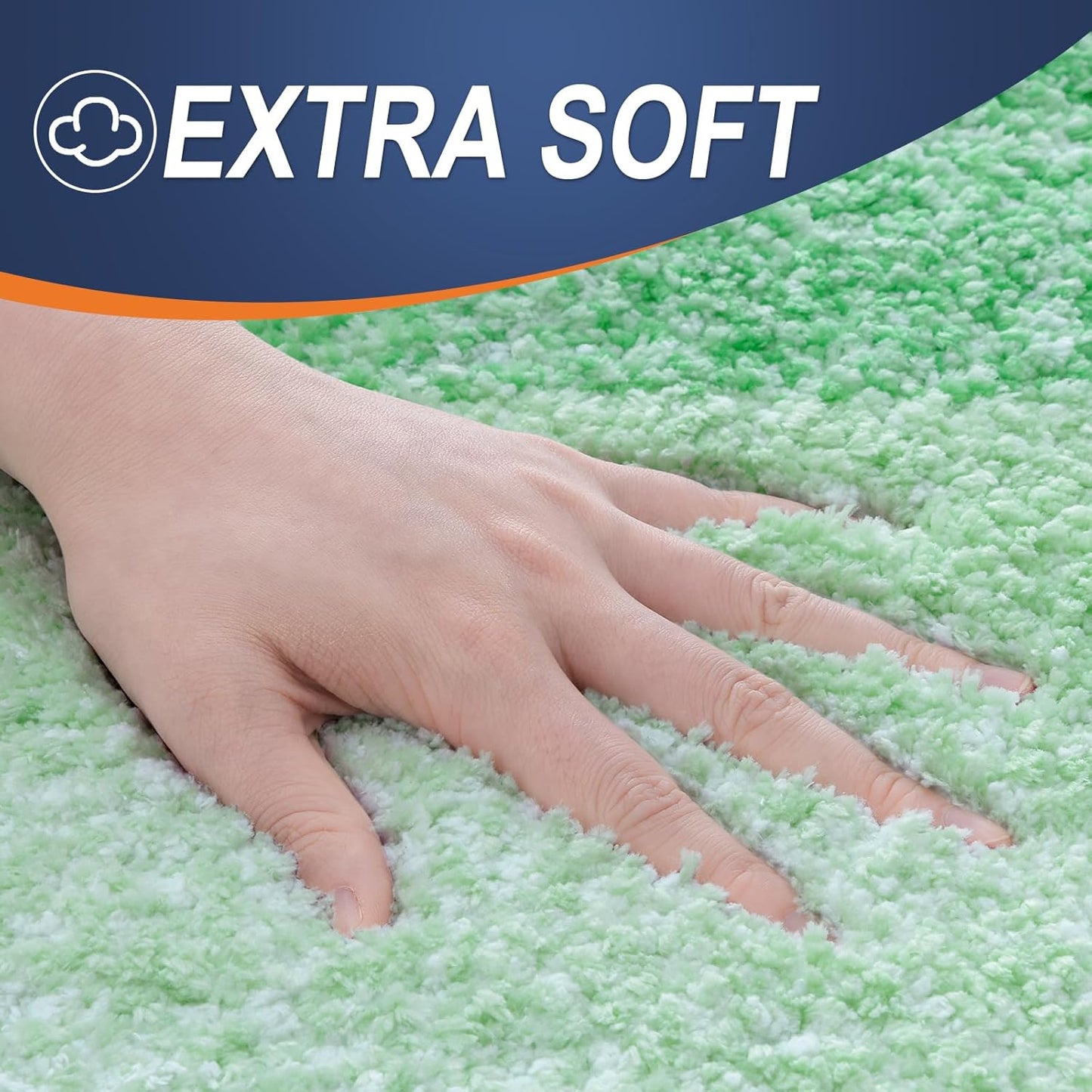 OLANLY Bathroom Rugs - Extra Soft Microfiber Mat 24x16 | Quick Dry, Rubber Backing, Green