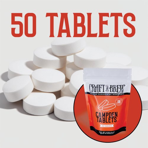 Craft A Brew - Campden Tablets - Sodium Metabisulfite - Sterilant for Winemaking - Ideal for Traditional Grape Wines - Crafting Fruit Wine, Cider - 50 Count