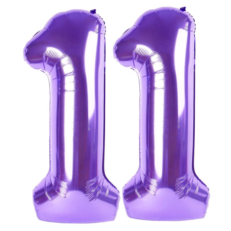 Purple Number 11 Balloon 40 inch, 11 Number Balloons, 11th Purple Birthday Decorations, 11 Year Old Girls Boys Party Supplies
