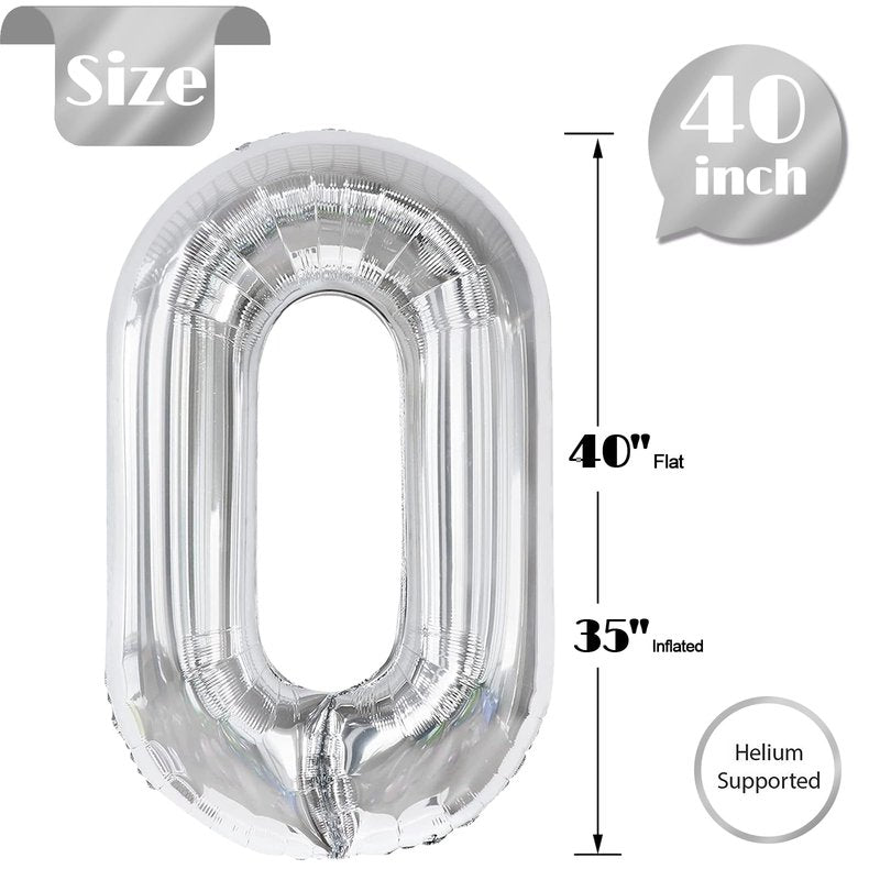 Silver Number 26 Balloon 40 inch, 26 Number Balloons, 26th Silver Birthday Decorations, 26 Year Old Women Men Silver Party Supplies