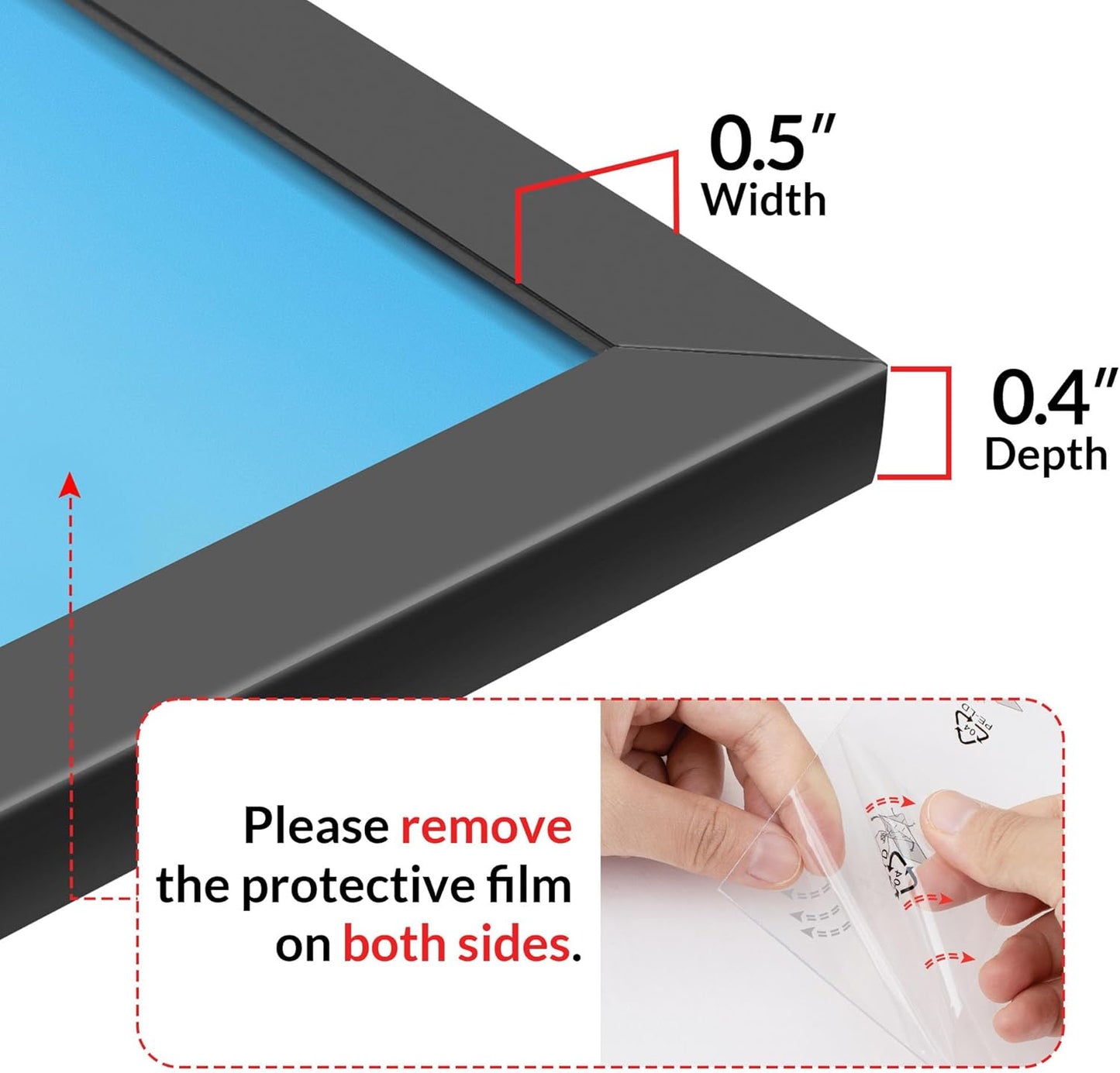 LaVie Home 2x3 Picture Frame - Classic Black Display Frame with HD Plexiglas, 1 Pack
