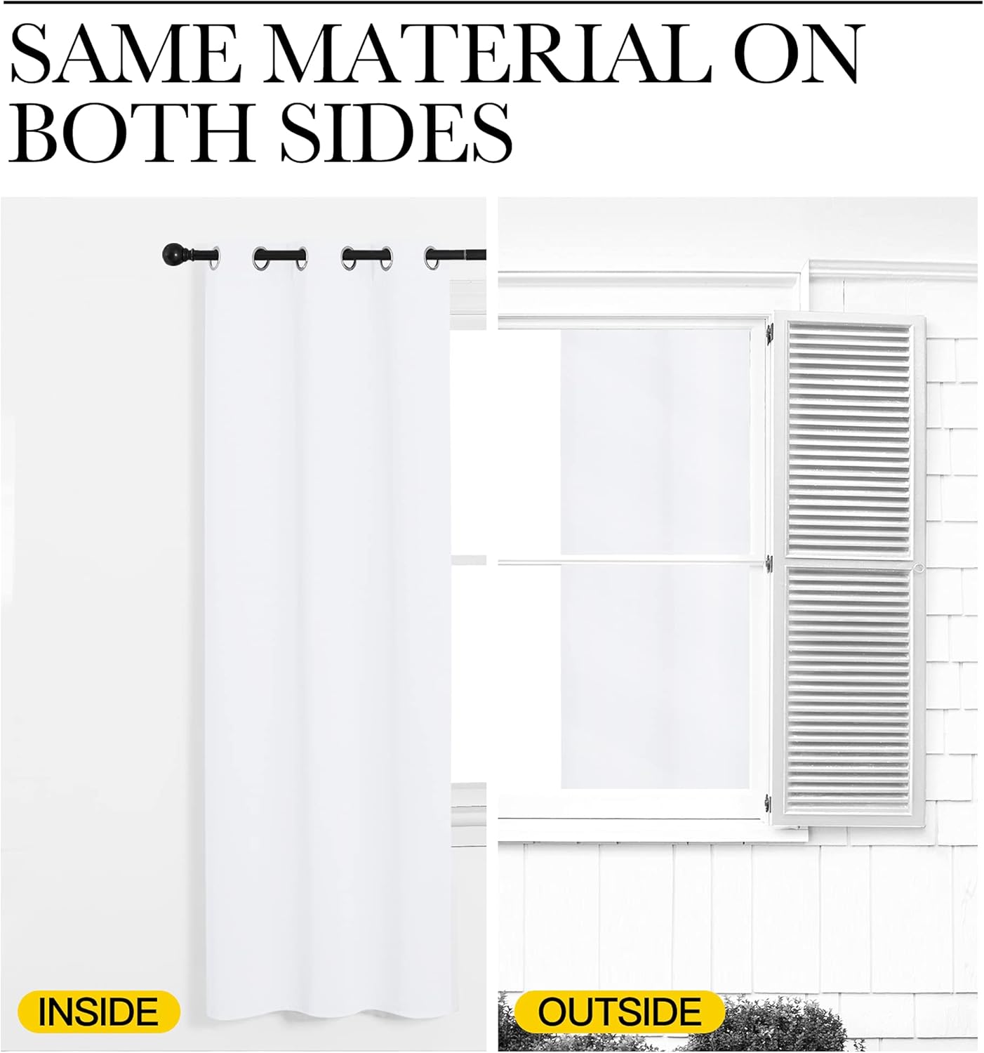 NICETOWN White Small Window Blackout Curtain Panels - 50% Light Blocking, Set of 2 | 42" x 78" for Bedroom & Dining Room