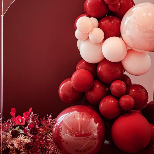 Voircoloria 90pack Ruby Balloons Different Size 18/12/10/5 Inch Ruby Balloon Garland Arch Kit for Graduation, Wedding, Birthday, Princess Them, Valentine's Day, Anniversary Party Decorations