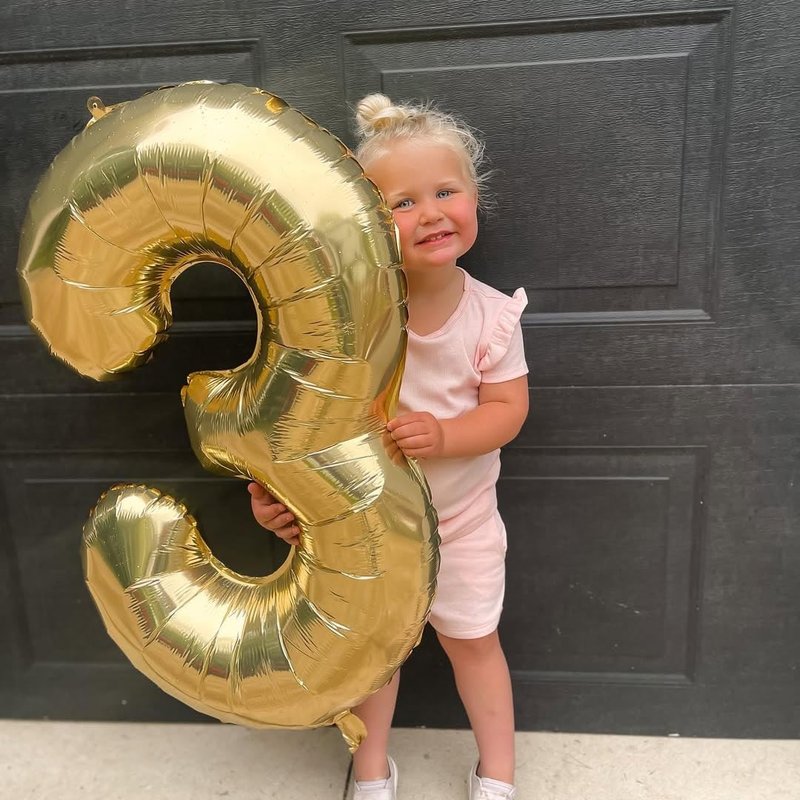 Champagne Gold 3 Balloon, Number Balloons 40 Inch, Light Gold 3rd Birthday Decorations for Kids Girls Women Party Supplies for Party Decorations, Number 3 Balloon