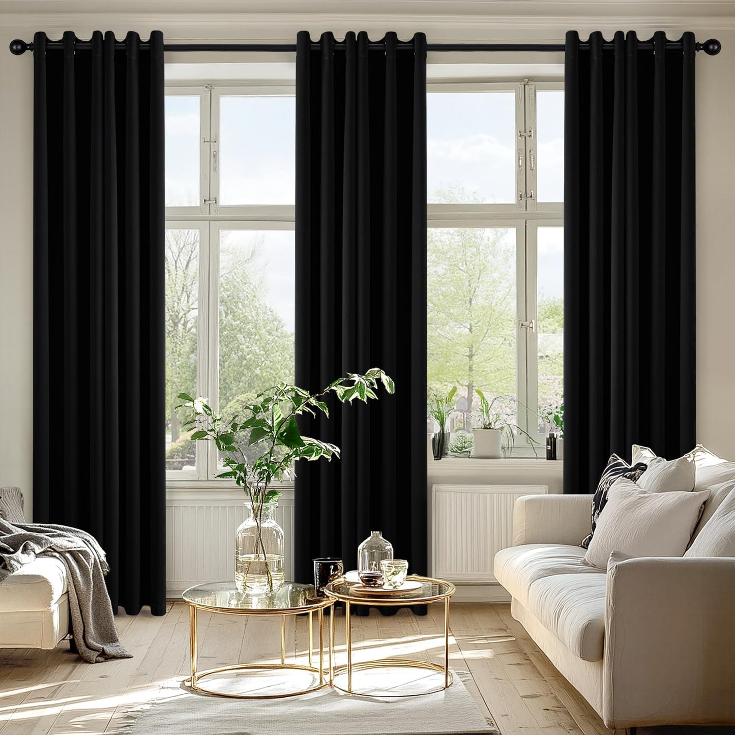 MIULEE Blackout Curtains - Thermal Insulated Room Darkening Drapes | 86-Inch Grommet Top Panels