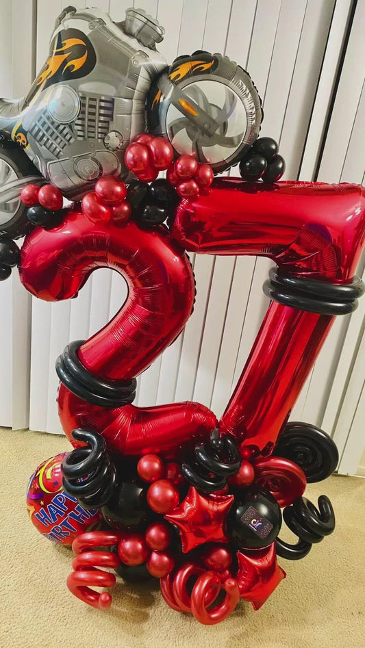 Red Number 2 Balloon 40 Inch, 2nd Birthday Decoration for Toddlers Girls Boys, Sparkling 2 Number Balloon Party Decor