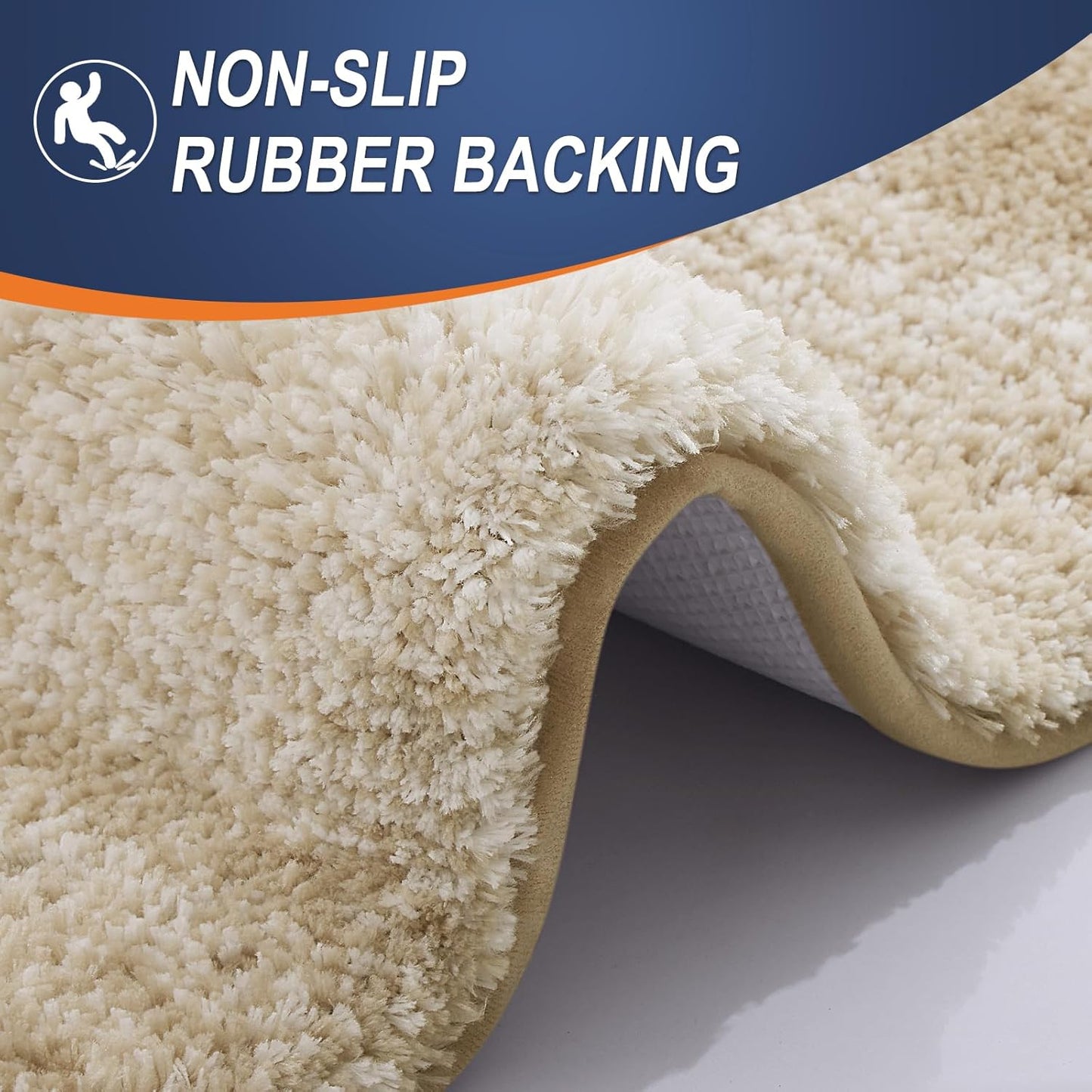 OLANLY Bathroom Runner Rug - Extra Soft Microfiber Mat, Quick Dry & Washable, 59x20 Inches, Tan