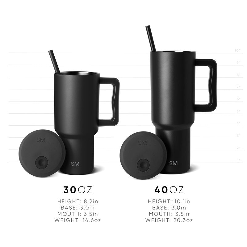 Simple Modern 30 oz Trek Tumbler with Handle and Straw Lid | Cup Holder Friendly Insulated Stainless Steel Travel Mug | Tropical Wave