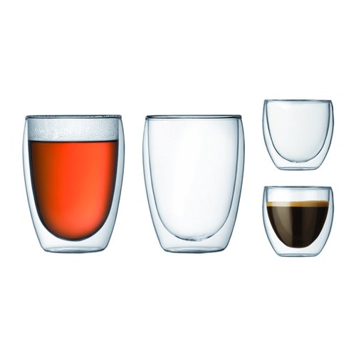Bodum 2.5oz Pavina Double Wall High-Heat Borosilicate Glass, Set of 2, Clear
