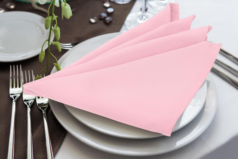 Utopia Home [24 Pack, Pink] Cloth Napkins 17x17 Inches, 100% Polyester Hemmed Edges, Washable and Reusable Ideal for Parties, Weddings and Dinners