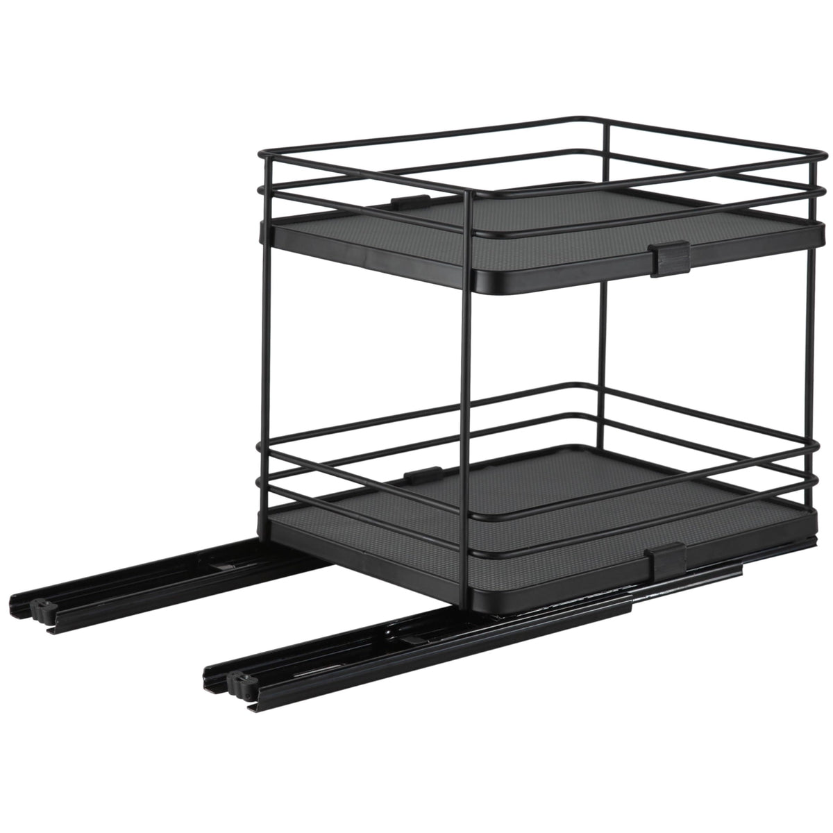 Organize It All Slide Out Shelf Organizer| Dimensions: 8"x 10.2"x 9"| Space Saver | Easy Glide Mechanism | Black.