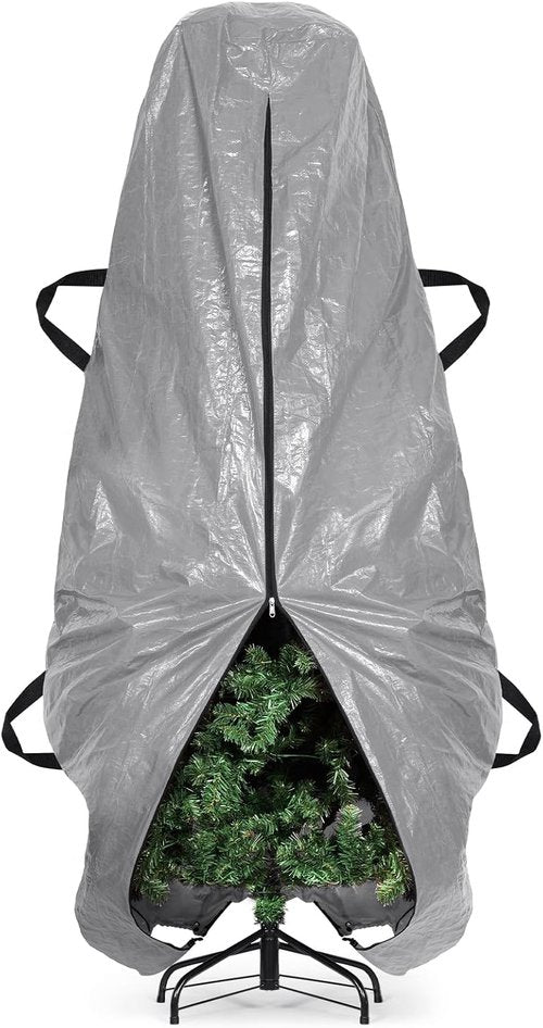 BALEINE Christmas Tree Storage Bag - 7.5 ft Tear-Resistant PE Material with 4 Reinforced Handles | Grey