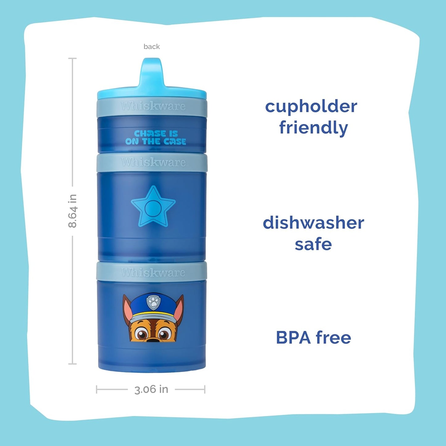 Whiskware Stackable Snack Containers - Durable Food Storage for Kids | Dishwasher Safe, Paw Patrol Design