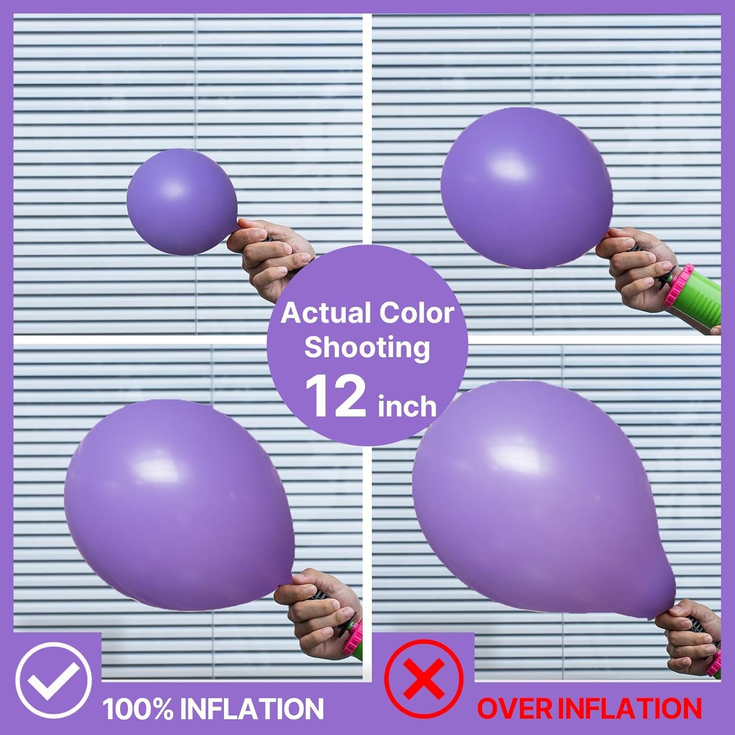 PartyWoo Purple Balloons - 100 Pcs 10 Inch Light Pastel Lavender Latex Helium Balloons for Celebrations