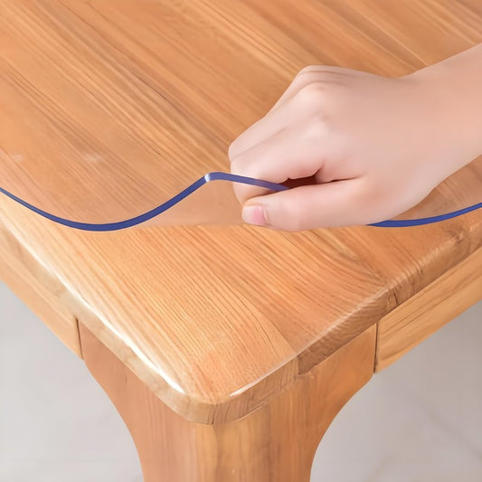 HoSwag 28"X60"Crystal PVC Table Cover Protector, Waterproof PVC Tablecloth, 2MM Thickened Protector for Table, Desk, Coffee Table, Workbench,Dresser, TV Stand, Counter
