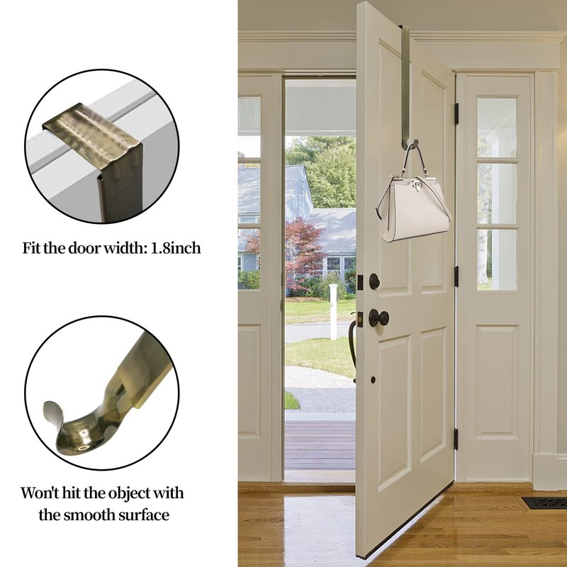 ZMCINER Wreath Hanger for Front Door, Adjustable 15-25 Inch Wreath Hanger, 20 lbs Larger Door Upgrade, Nickel