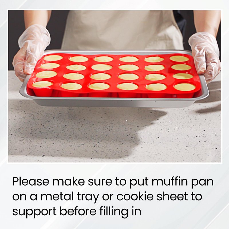 Redfly 2 Pack Silicone MIini Muffin Pan & Cupcake Pans for Baking - 24 Cup Mini Size BPA Free Egg Bites Molds