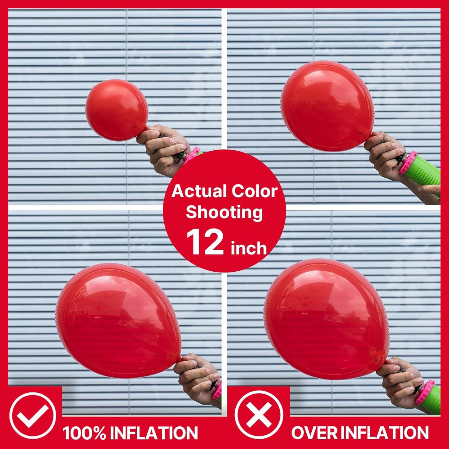 PartyWoo Red Balloons - 100 Pcs Matte Latex Balloons in Various Sizes for Party Decorations | Perfect for Garland & Arch