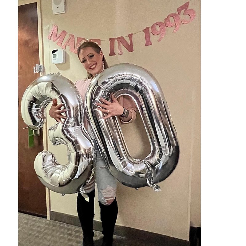 Silver Number 30 Balloon 40 inch, 30 Number Balloons, 30th Silver Birthday Decorations for Girls Boys Kids, 30 Year Old Women Men Silver Party Supplies