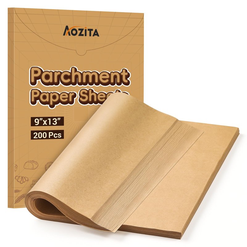 200Pcs 9x13 Inch Unbleached Parchment Paper Sheets for Baking, Pre-Cut, Non-Stick Parchment Paper for Baking, Cooking, Grilling, Air Fryer, Half Sheet Baking Sheets for Baking Cookies, Cooking, Oven