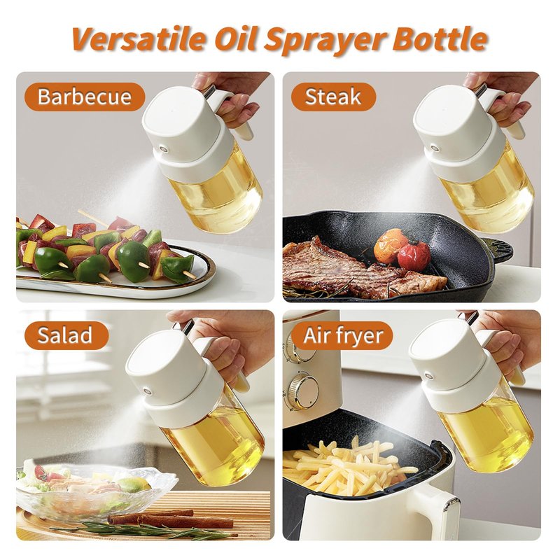 YARRAMATE Mini Oil Sprayer for Cooking, 6.8 OZ/ 200 ML Premium Oil Spray Bottle for Kitchen, Food-grade Olive Oil Sprayer, Portable Oil Mister for Air Fryer, kitchen, Outdoor BBQ and Camping (White)