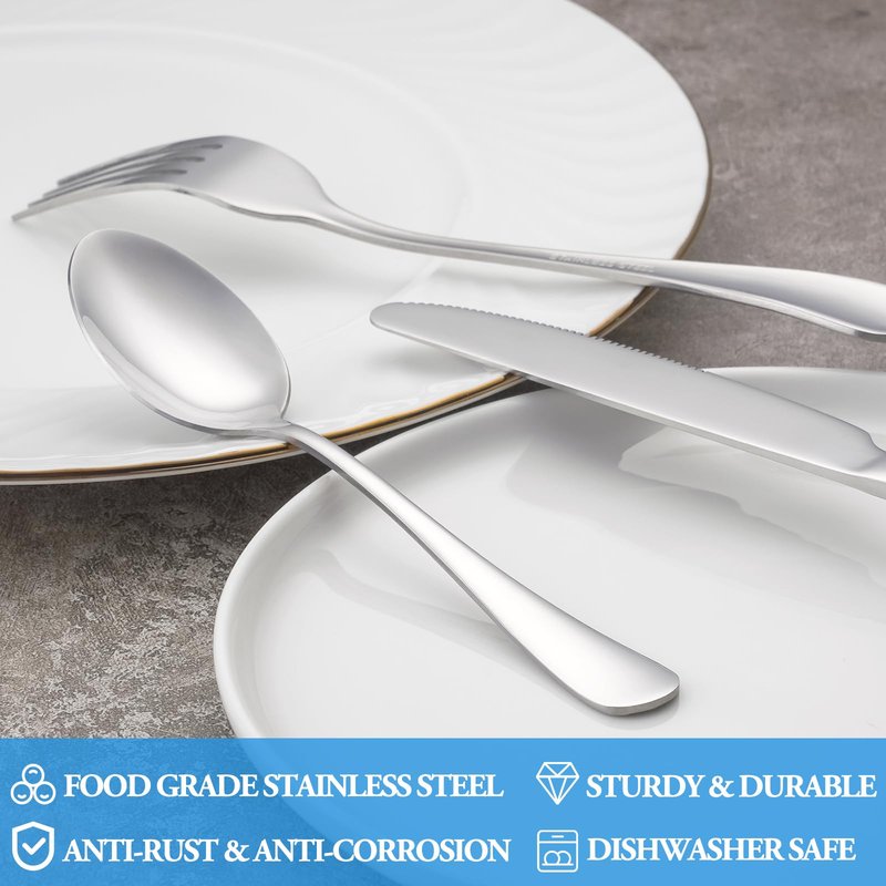Teaspoon Set,16 Piece 6.7" Spoons Silverware, Premium Food Grade Stainless Steel Tea Spoons, Durable Small Spoon, Good Teaspoons, Kitchen Dessert Spoon Set, Mirror Finish & Dishwasher Safe