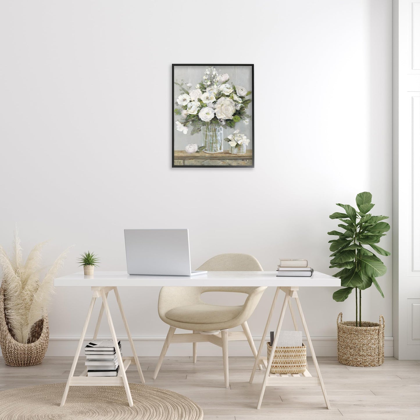 Country White Full Blossoms'| Framed Giclee Art