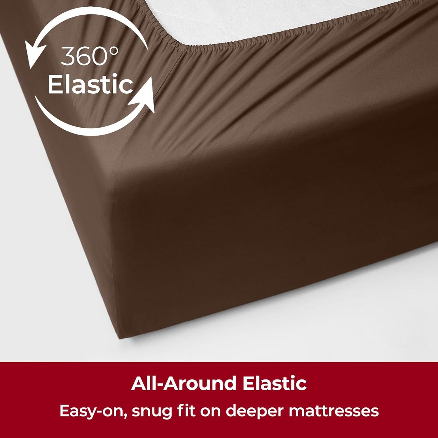 Mellanni Extra Deep King Sheets - Hotel Luxury, Ultra Soft & Cooling - Wrinkle, Fade & Stain Resistant (Brown)