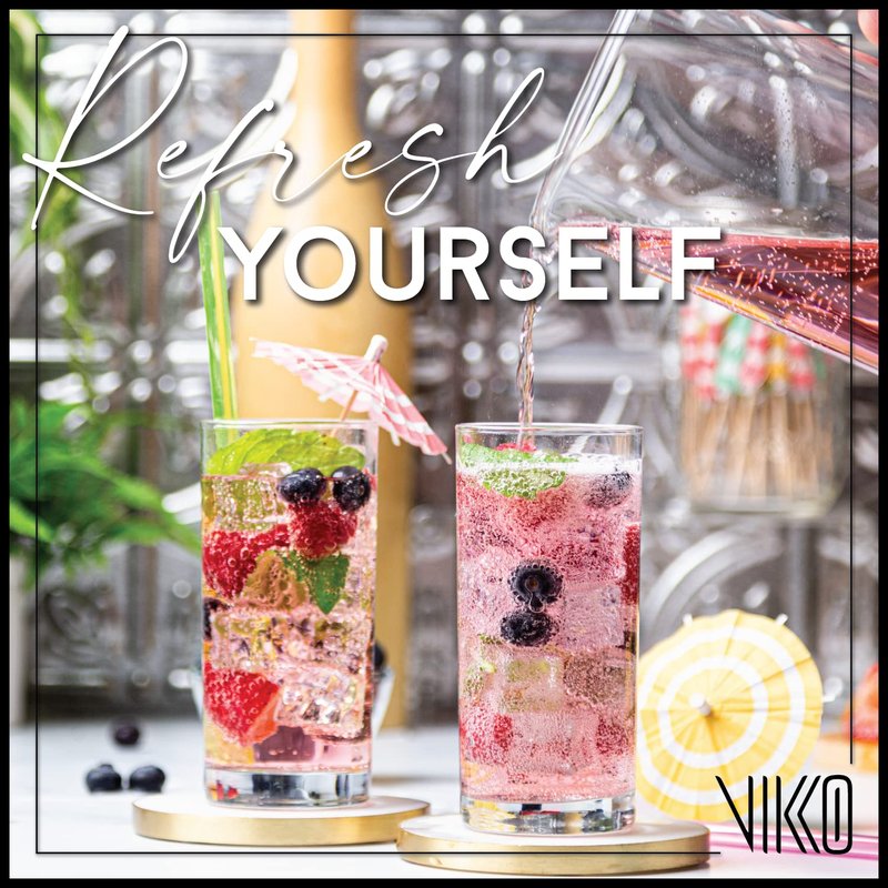 Vikko Water Glasses, Set of 4 Drinking Glasses, Thick and Durable Tumbler, 10 Ounce Tall Kitchen Glasses, Dishwasher Safe Highball Glass Tumbler, Heavy Duty Cups