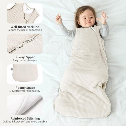 BubblePanda Bamboo Sleep Sack - Supersoft 0.5 Tog Toddler Wearable Blanket | 18-24 Months, Lightweight & Breathable
