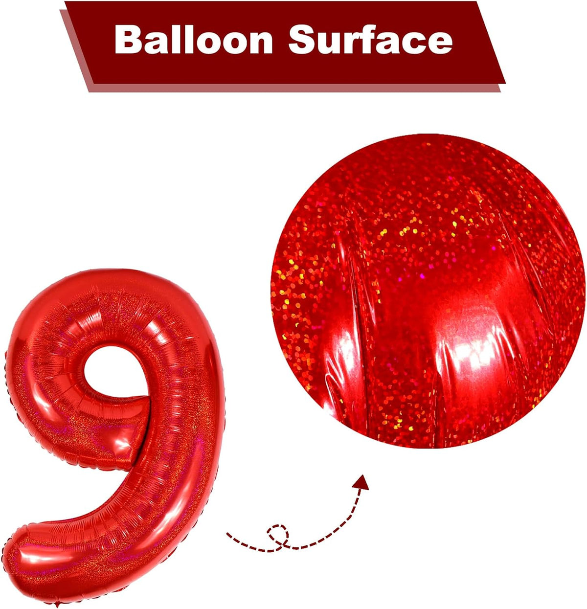 Laser Red Number 3 Balloon - 40 Inch Birthday Decoration for Kids & Women’s Parties