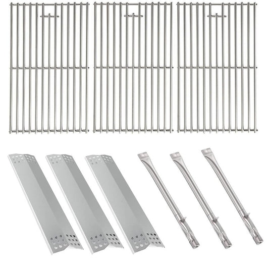 BBQ-PLUS Grill Replacement Parts for Kitchen Aid 2-Burner Gas Grill 720-0819 720-0819A 720-0819CA 720-0819G 720-0819GH 720-0819GL Solid Stainless Steel Cooking Grates Burners Heat Plates