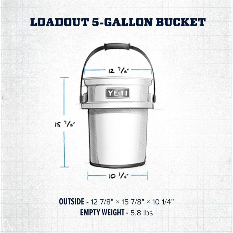 YETI Loadout 5-Gallon Bucket, Impact Resistant Fishing/Utility Bucket, Royal Blue