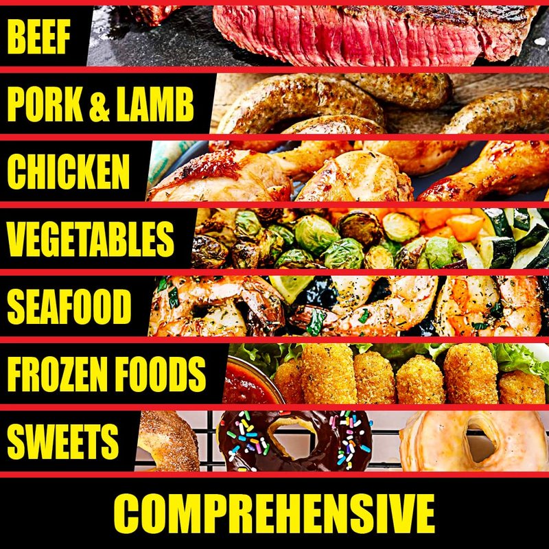 Air Fryer Magnetic Cheat Sheet - Large Print Easy to Read Airfryer Accessory - Air Fryer Cooking Times Chart Magnet, Airfry Cookbook Guide, Kitchen Cheat Sheet, Airfryer Oven Accessories 2026 (Red)