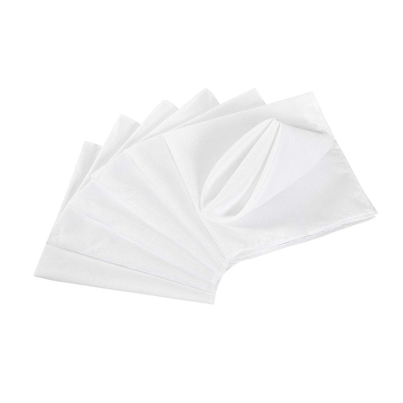 Cloth Napkins 17x17 inch Washable Polyester Dinner Napkins Soft Table Napkins for Wedding Party Dining Banquet(White,25PCS)