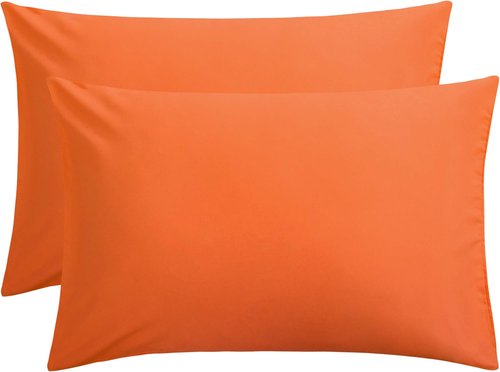 FLXXIE Pillow Cases - Soft Microfiber Queen Pillow Covers | Wrinkle Resistant, 2-Piece Set, 20x30, Orange